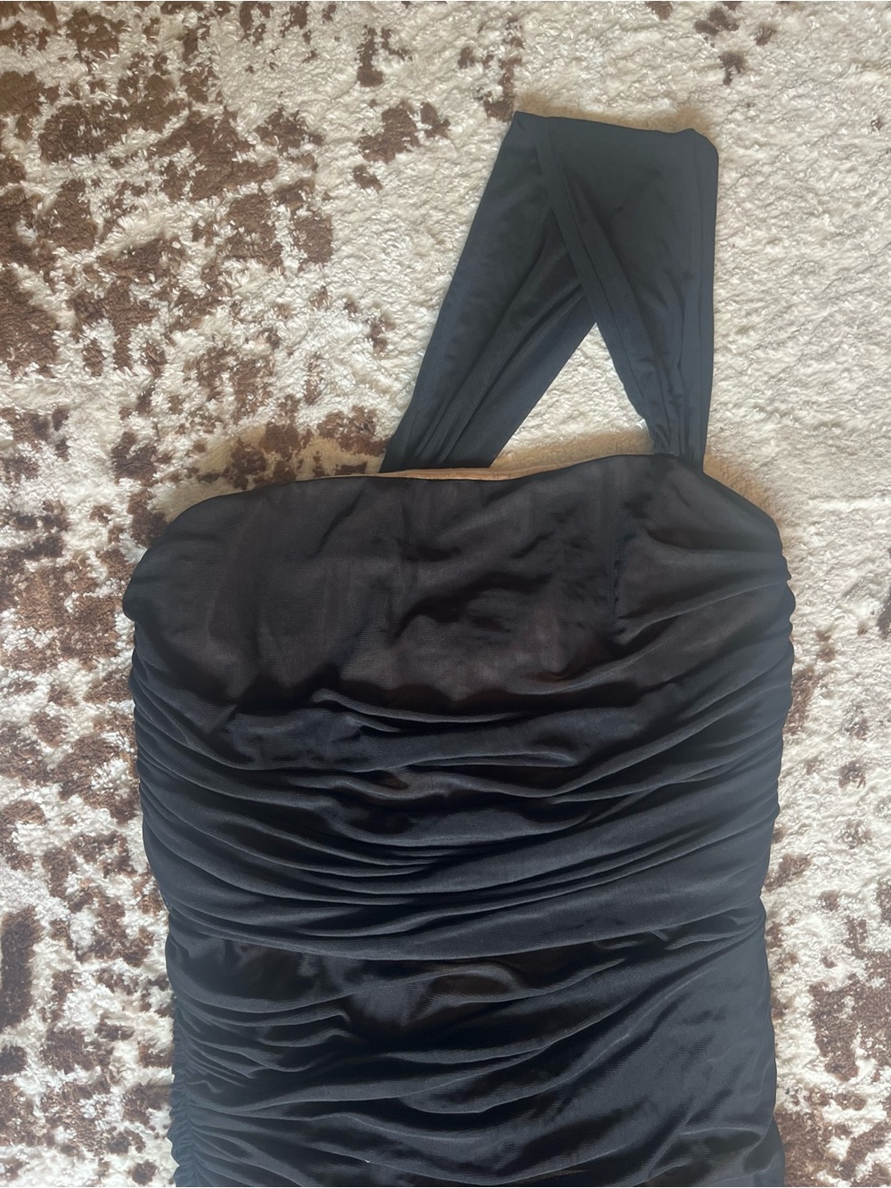 REVOLVE Black One-Shoulder Ruched Cocktail Dress - Picture 3 of 8